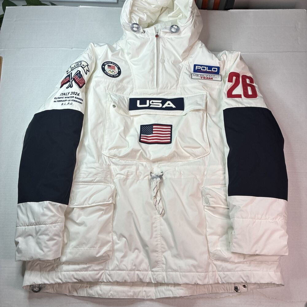 Ralph Lauren Team USA Insulated Anorak Men’s Size 2XL XXL White